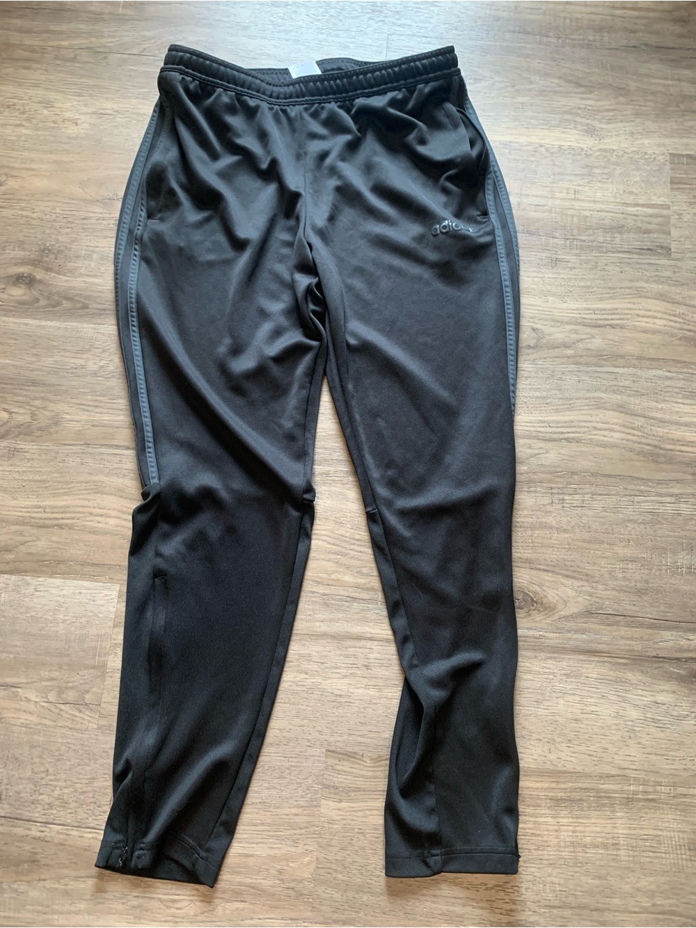 adidas Womens Black Track Joggers with Side Zip Sz L